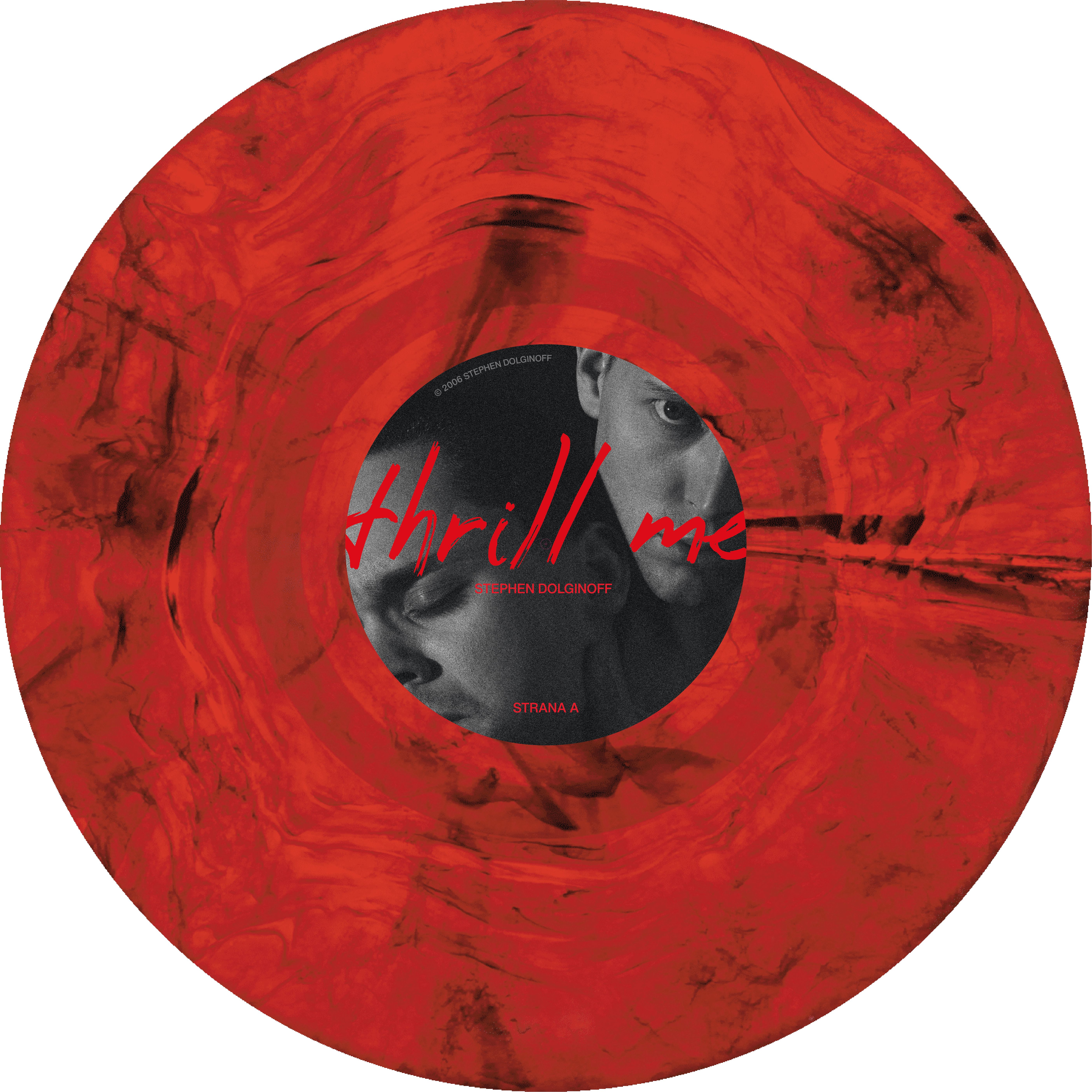 Červená mramorovaná vinylová deska Thrill Me